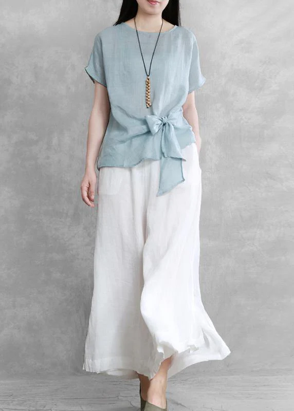 Women's casual wide-leg pants 2024 summer thin white pants