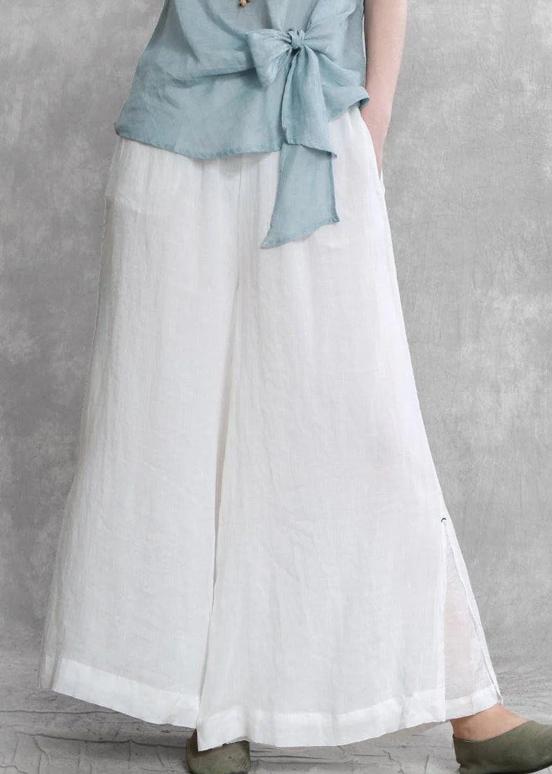 Women's casual wide-leg pants 2024 summer thin white pants