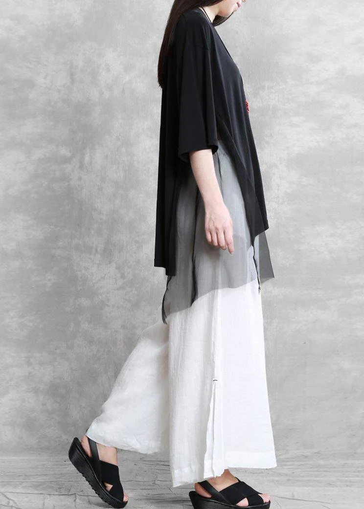 Women's casual wide-leg pants 2024 summer thin white pants